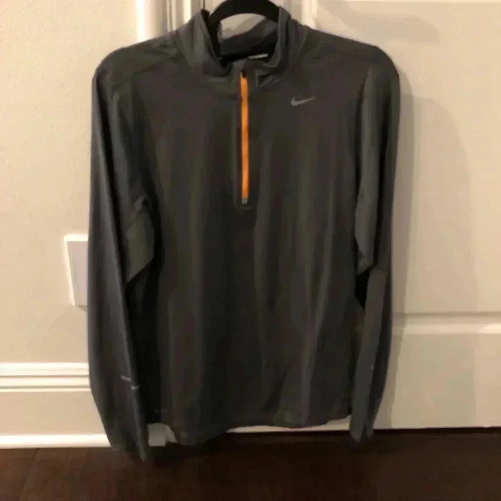 Grey Nike Half Zip w/ Orange Zipper - Picture 1 of 4